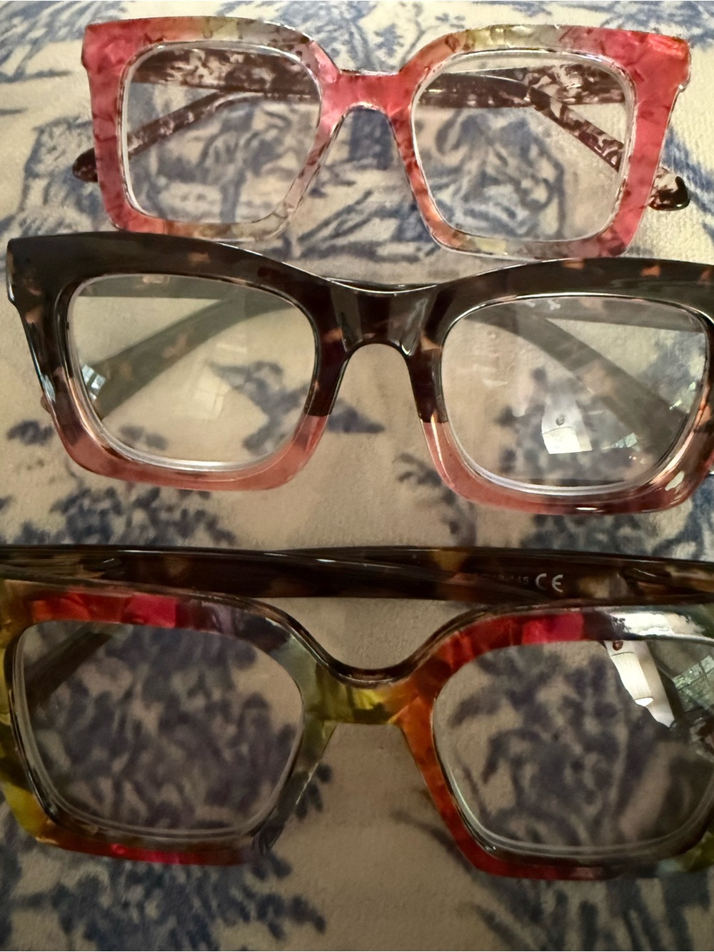 Set of 3 Bold Square Frame Glasses - Multicolor Acetate